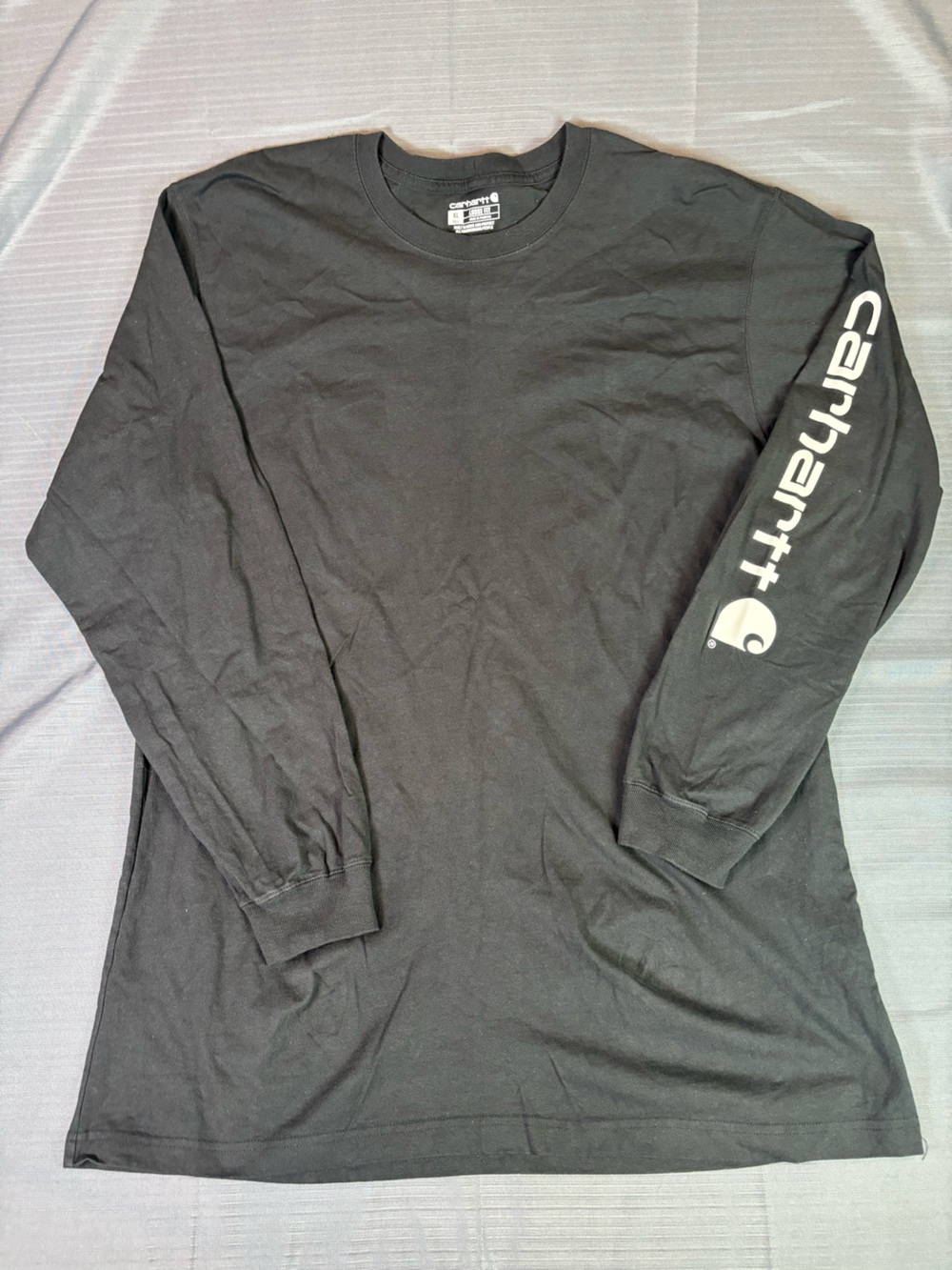 Carhartt K231 Logo Sleeve Long Sleeve T-Shirt Black XL Tall XLT Heavyweight